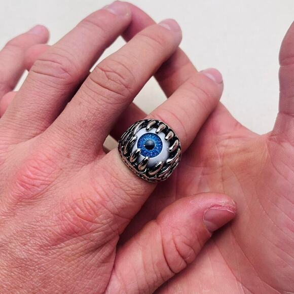 Y2k grunge silver eye ring - Picture 6 of 7